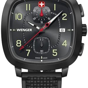 Wenger Herrklocka 01.1933.114 Vintage Svart/Gummi