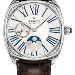 zenith damklocka 16.1925.692-01.c725 heritage silverfärgad/läder