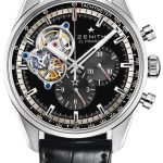 zenith herrklocka 03.2040.4061-21.c496 el primero svart/läder ø42 mm