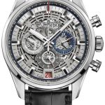zenith herrklocka 03.2081.400-78.c813 el primero skelettskuren/läder