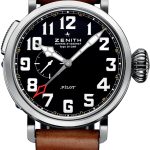 zenith herrklocka 03.2430.693-21.c723 pilot svart/läder ø48 mm
