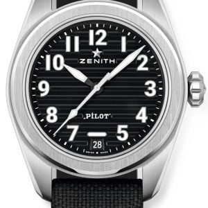 Zenith Herrklocka 03.4000.3620-21.I001 Pilot Svart/Gummi Ø40 mm