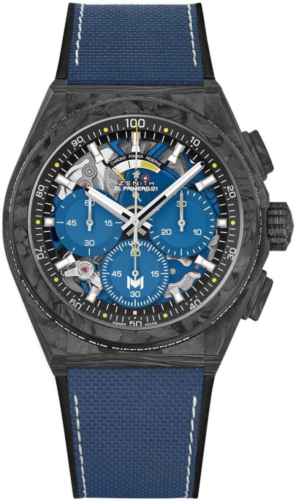 zenith herrklocka 10.9000.9004-m99.r939 defy el primero blå/gummi