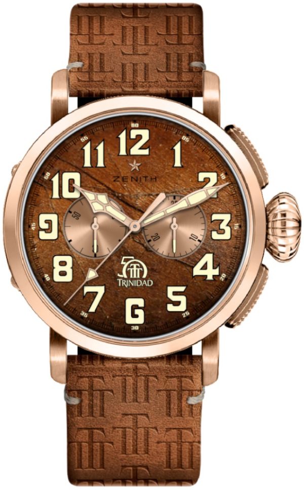zenith herrklocka 18.2430.4069-77.c811 pilot brun/gummi ø45 mm