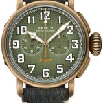 zenith herrklocka 29.2430.4069-63.i001 pilot grön/gummi ø45 mm