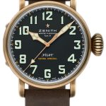 zenith herrklocka 29.2430.679-21.c753 pilot svart/läder ø45 mm