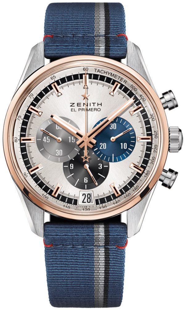 zenith herrklocka 51.2080.400-69.c802 el primero silverfärgad/textil