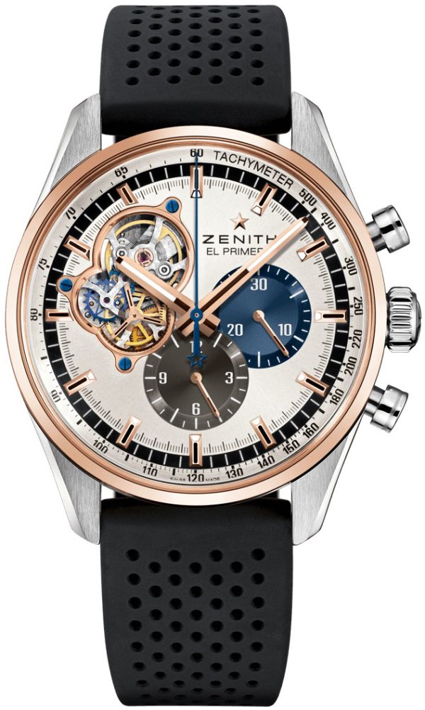 zenith herrklocka 51.2080.4061-69.r576 el primero silverfärgad/gummi