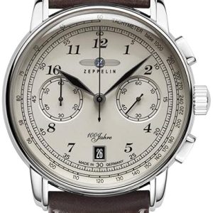 Zeppelin 100 Jahre Herrklocka 76746 Beige/Läder Ø43 mm