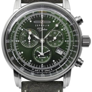 Zeppelin 100 Jahre Herrklocka 86804 Grön/Läder Ø42 mm
