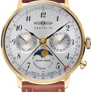 Zeppelin Damklocka 70391 Hindenburg Silverfärgad/Läder Ø36 mm