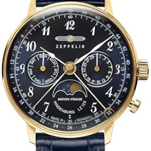 Zeppelin Damklocka 70392 Hindenburg Blå/Läder Ø36 mm