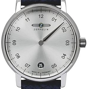Zeppelin Damklocka 86434 Captains Silverfärgad/Läder Ø36 mm