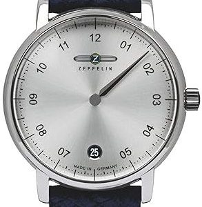 Zeppelin Damklocka 86434 Captains Silverfärgad/Läder Ø36 mm