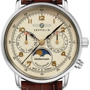 Zeppelin Damklocka 9637-5 Mediterranee Beige/Läder Ø36 mm