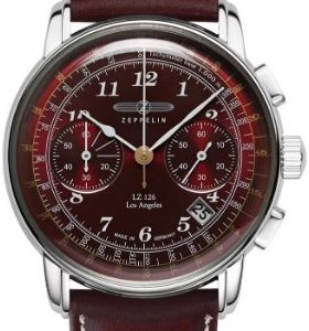 Zeppelin Herrklocka 76146 Los Angeles Röd/Läder Ø43 mm