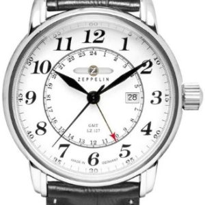 Zeppelin Herrklocka 76421 Graf Vit/Läder Ø42 mm
