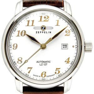 Zeppelin Herrklocka 76561 Graf Vit/Läder Ø40 mm