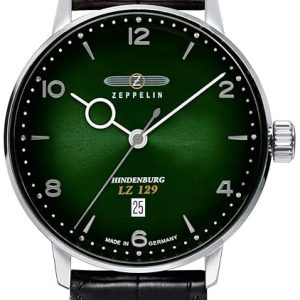 Zeppelin Herrklocka 80484 Hindenburg Grön/Läder Ø40 mm