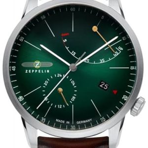 Zeppelin Herrklocka 83664 Flatline Grön/Läder Ø40 mm