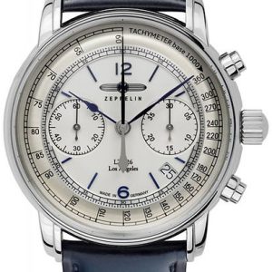 Zeppelin Herrklocka 86141 Los Angeles Silverfärgad/Läder Ø42 mm