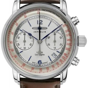 Zeppelin Herrklocka 86145 Los Angeles Silverfärgad/Läder Ø42 mm