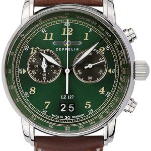 Zeppelin Herrklocka 86844 Graf Grön/Läder Ø41 mm