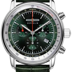 Zeppelin Herrklocka 8888-4 Marine Grön/Läder Ø42 mm