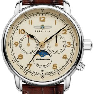 Zeppelin Herrklocka 9636-5 Mediterranee Beige/Läder Ø40 mm
