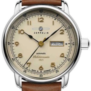 Zeppelin Herrklocka 9664-5 Mediterranee Beige/Läder Ø40 mm