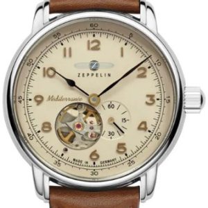 Zeppelin Herrklocka 9666-5 Mediterranee Beige/Läder Ø40 mm