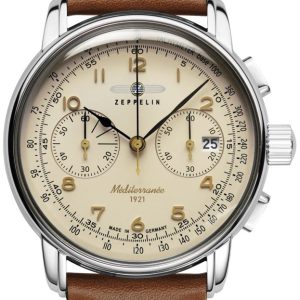 Zeppelin Herrklocka 9670-5 Mediterranee Beige/Läder Ø40 mm