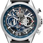 avi-8 herrklocka av-4065-04 hawker harrier ii grå/läder ø45 mm