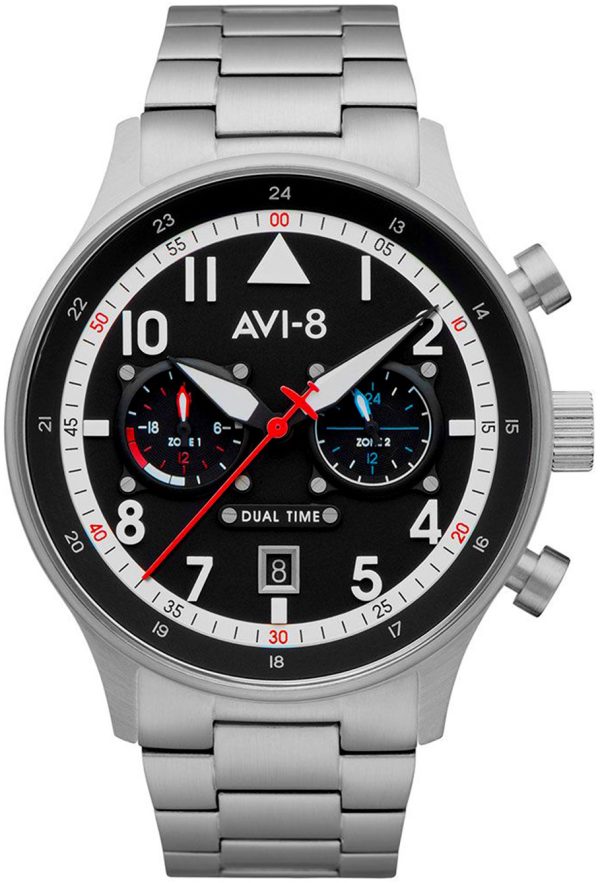 avi-8 herrklocka av-4088-11 hawker hurricane svart/stål ø43 mm
