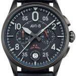 avi-8 herrklocka av-4089-03 spitfire svart/läder ø42 mm