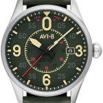 avi-8 herrklocka av-4090-03 spitfire grön/läder ø42 mm