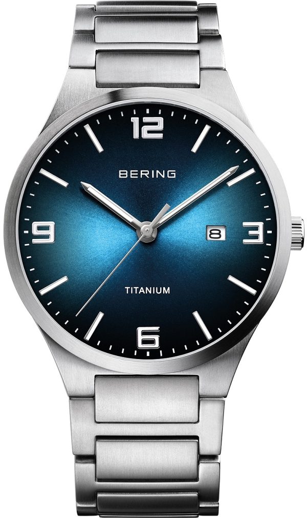 bering herrklocka 15240-777 titanium blå/titan ø40 mm