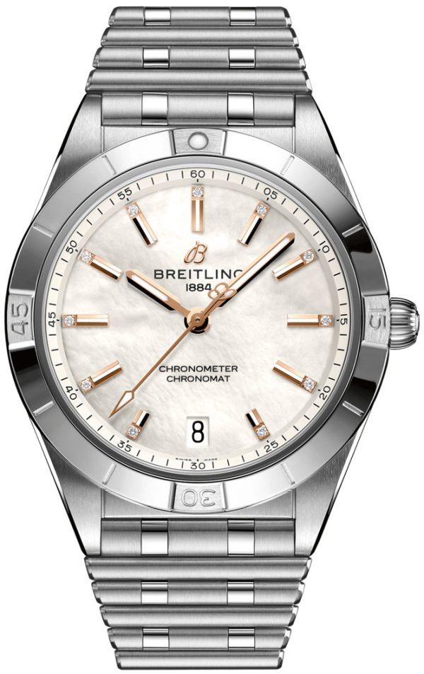 breitling damklocka a10380101a4a1 chronomat automatic 36 vit/stål