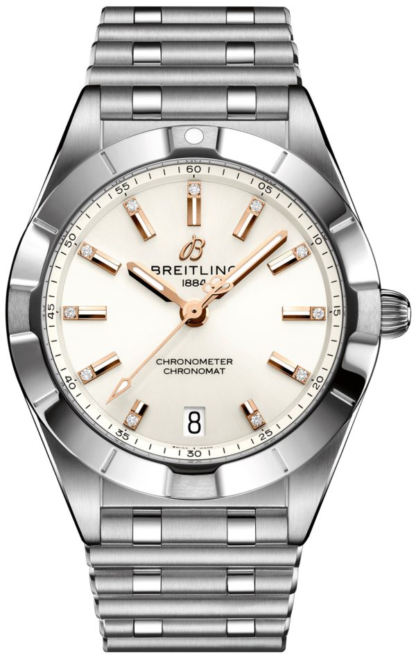 breitling damklocka a77310101a3a1 chronomat 32 vit/stål ø32 mm