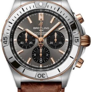 Breitling Herrklocka TB0134101M1X1 Chronomat B01 42 Grå/Läder Ø42