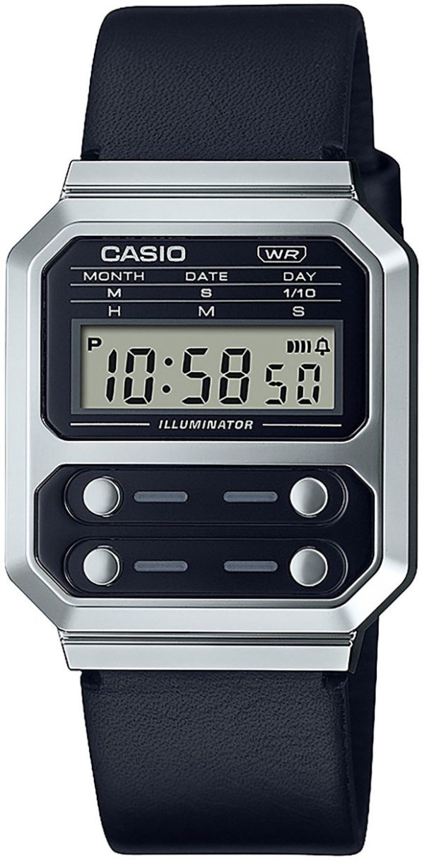 casio damklocka a100wel-1aef vintage lcd/läder