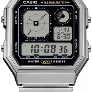 Casio Damklocka A130WE-1AEF Vintage LCD/Stål