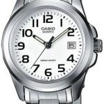 casio damklocka ltp-1259pd-7beg collection vit/stål ø28 mm