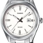 casio damklocka ltp-1302pd-7a1veg collection vit/stål ø34 mm