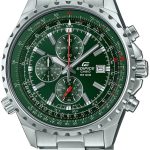 casio herrklocka ef-527d-3avuef edifice grön/stål ø45.5 mm