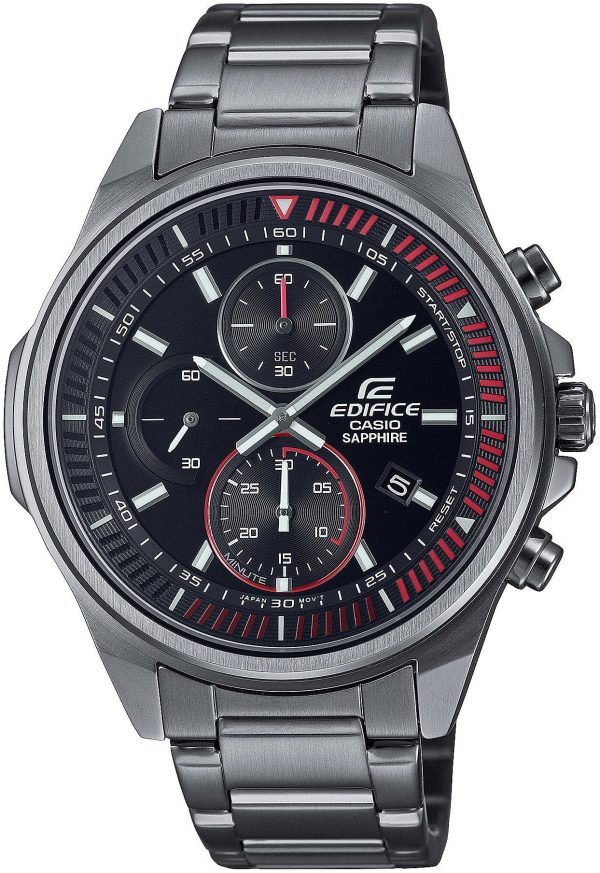 casio herrklocka efr-s572dc-1avuef edifice svart/stål ø45 mm