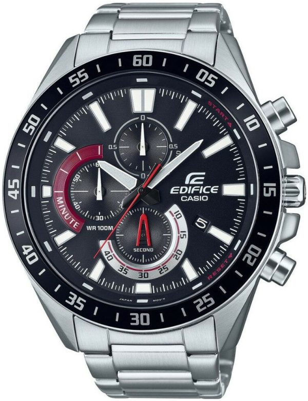 casio herrklocka efv-620d-1a4vuef edifice svart/stål ø50.5 mm
