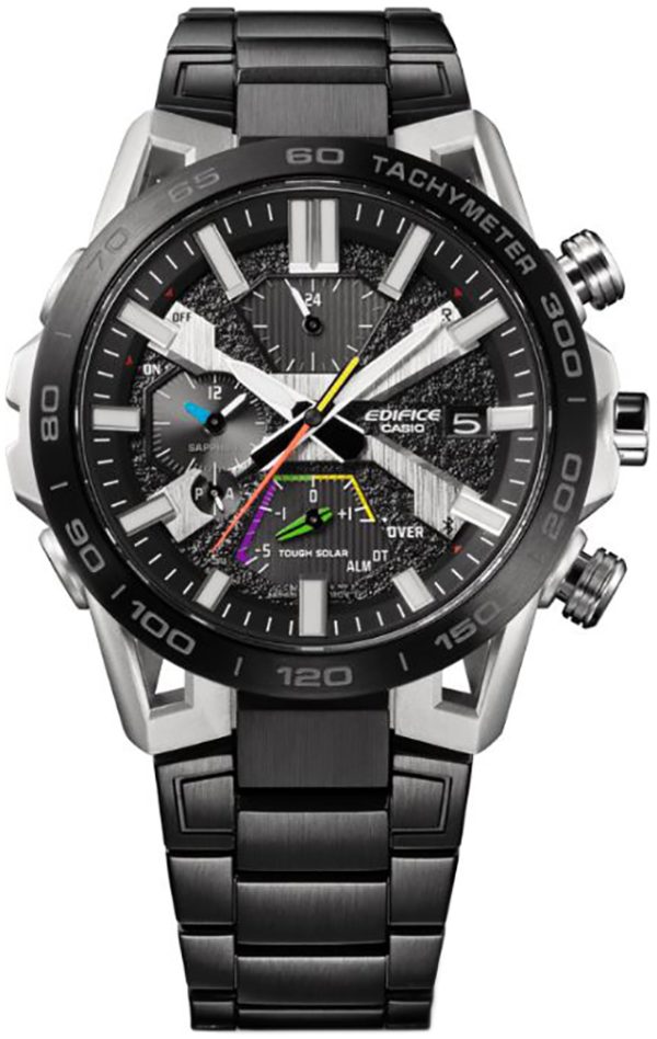 casio herrklocka eqb-2000dc-1aer edifice svart/stål ø47.8 mm