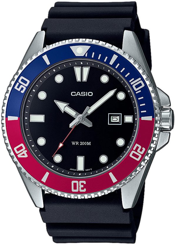 casio herrklocka mdv-107-1a3vef collection svart/gummi ø44.2 mm