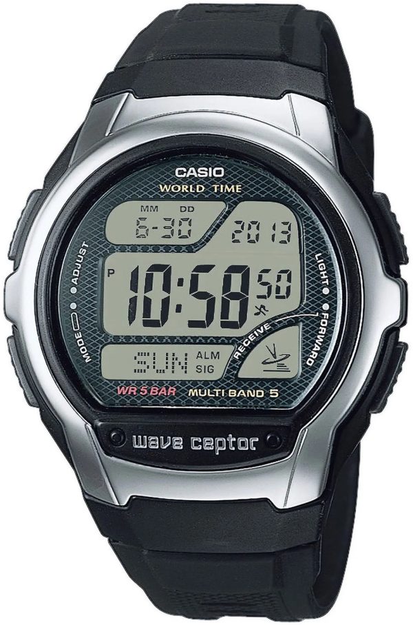 casio herrklocka wv-58r-1aef wave ceptor lcd/resinplast ø44 mm